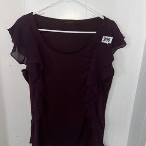 The Limited Deep Purple Ruffle Blouse Large